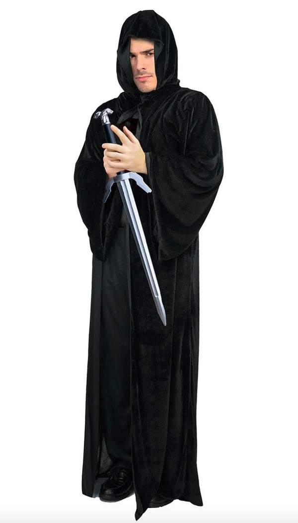 ADULT BLACK ROBE WIZARD JEDI COSTUME-ONE SIZE